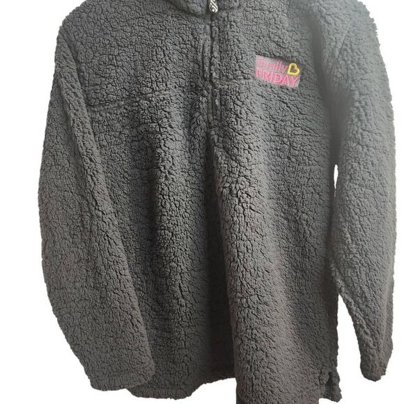 Boxercraft Finally Friday Gray Custom Sherpa Pullover Size Large - Picture 8 of 12